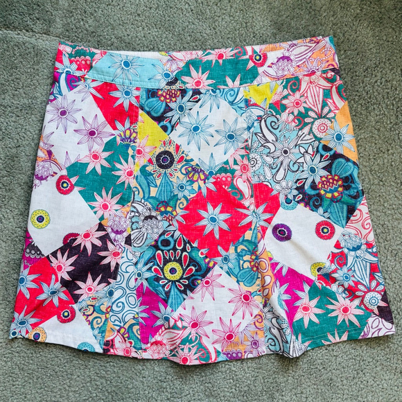 EUC Rip Skirt Women Hawaii Patchwork Wrap Skirt Travel Summer Multicolor Size Lg - Picture 6 of 8